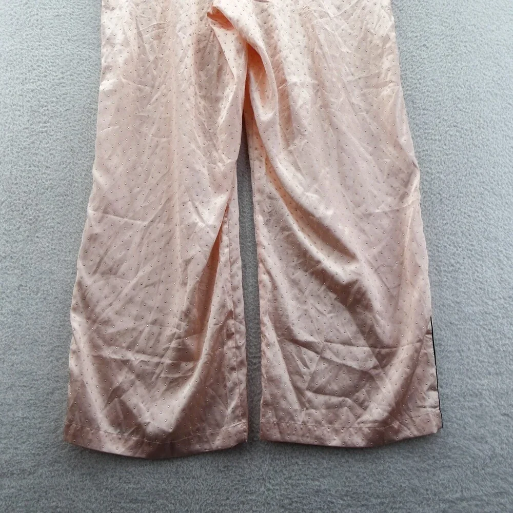 Victorias Secret‎ Large Short Pajama Pants Purest Pink Satin Dew Drop Wide Leg